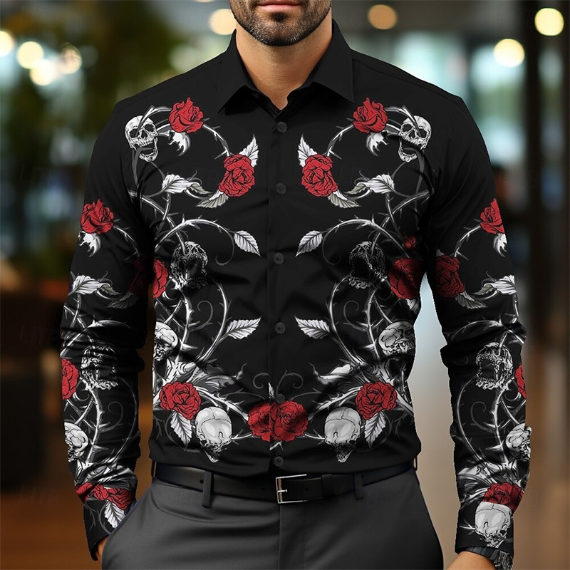 Event Party Shop - Floral Skeleton Casual Business Casual Men's