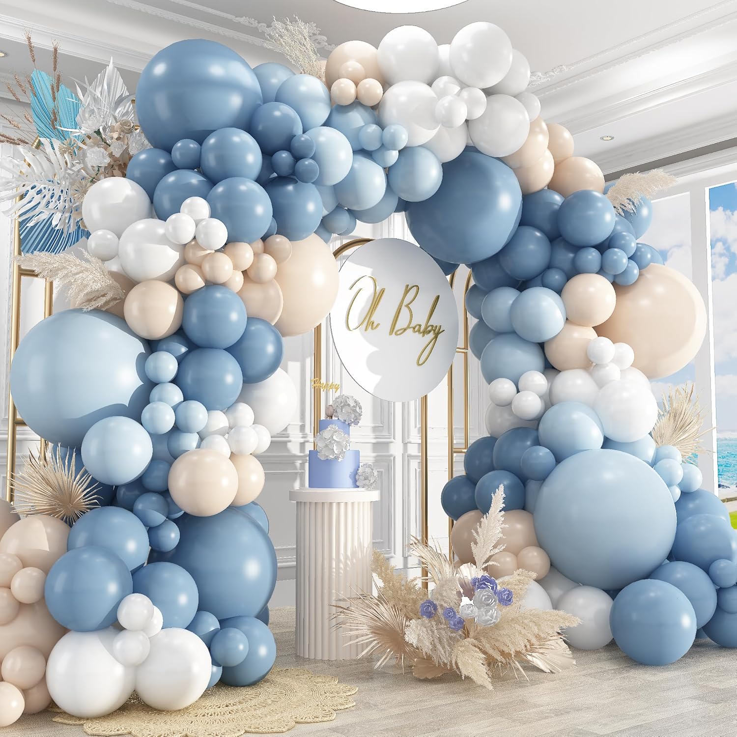 Dusty Blue Sand White Latex Ba - огляд і ціна Balloon Arch Kit