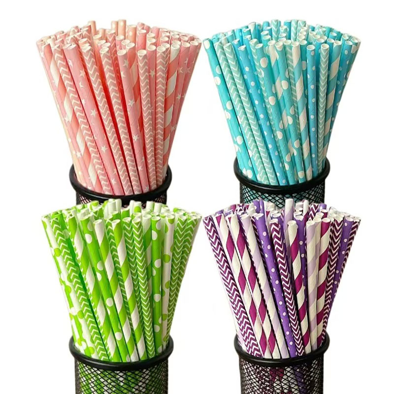 100 disposable biodegradable s - огляд і ціна Paper Straw Color
