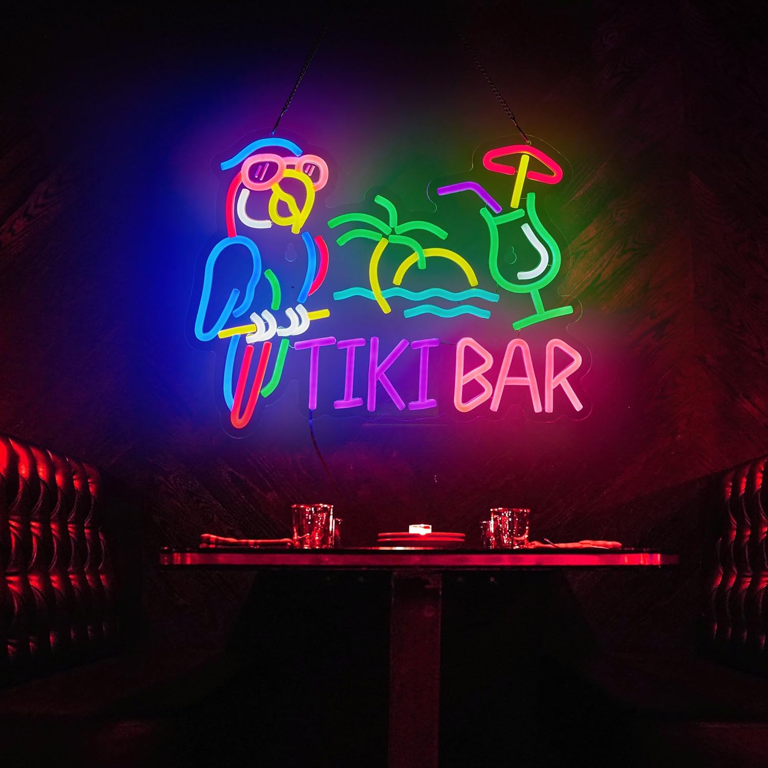 Tiki Bar Parrot Palm Tree Neon - огляд і ціна Neon Sign Party